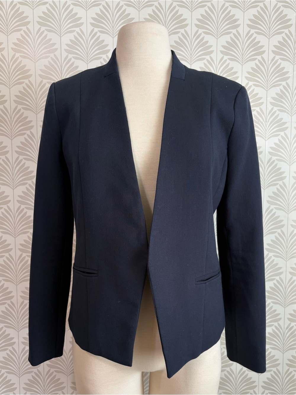 Armani Exchange Navy Open-Front Blazer